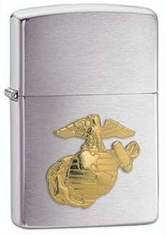 Picture of USMC Emblem on Brushed Chrome - Windproof Lighter by Zippo®