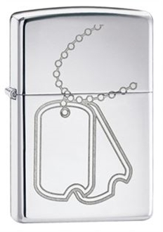 Picture of Engraved Dog Tags on High Polish Chrome - Windproof Lighter by Zippo®