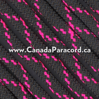 Black With Neon Pink X - 100 Ft - 550 LB Paracord