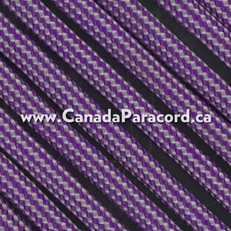 Neon Purple and Silver Stripes - 1,000 Ft - 550 LB Paracord
